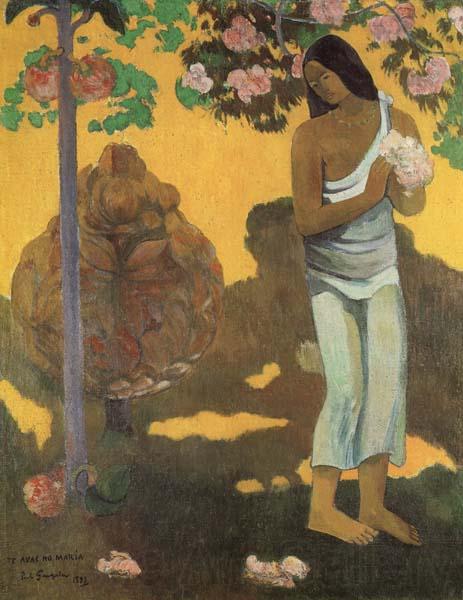 Paul Gauguin Woman with Flowers in Her Hands
